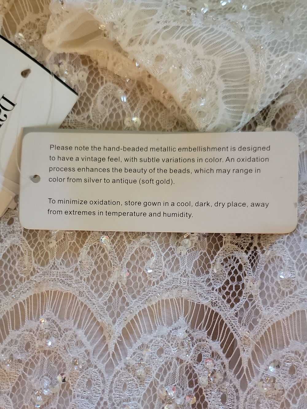 Oleg Cassini Ivory Beaded  Lace Wedding Gown - Picture 6 of 6